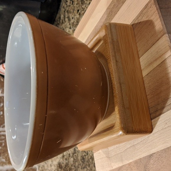 VTG Pyrex Chocolate Brown 401 1.5 Pt. Small Primary Mixing Nesting Bowl Ovenware - Picture 4 of 5